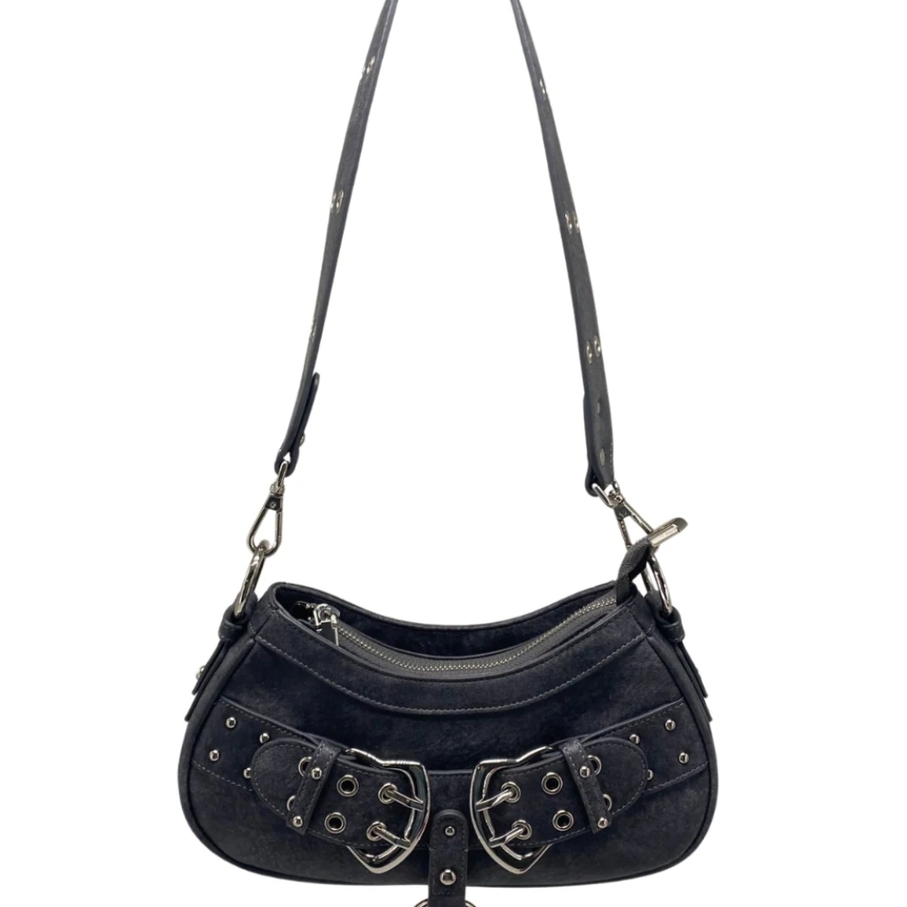 New 8‎ Other Reasons Black Shoulder Bag with Silver Accents